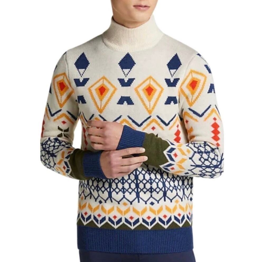 Paisley & Gray Aspen Wool Blend Mock Neck Knit Sweater Nordic Scandi Medium